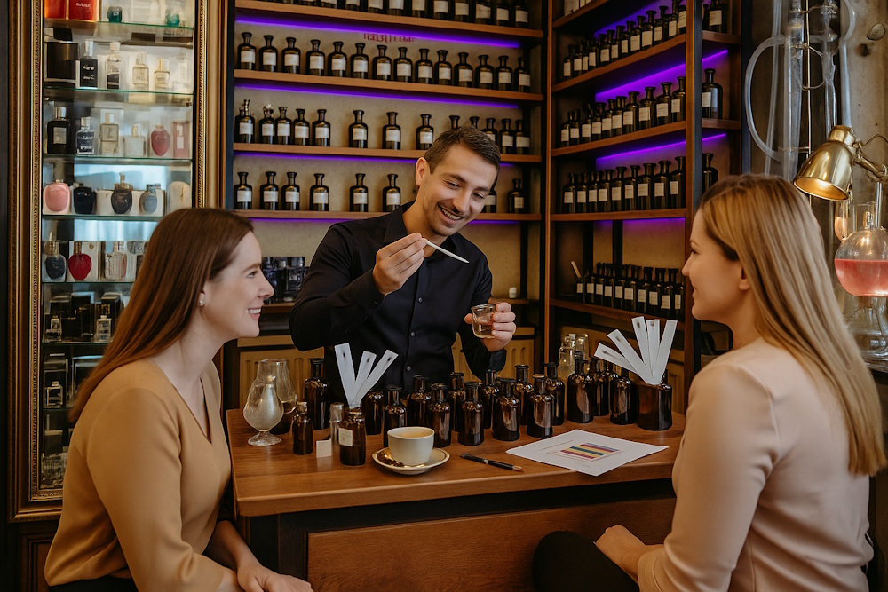 osoba towarzysząca tworzenie perfum